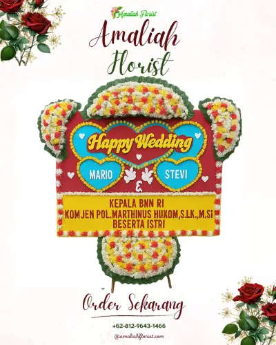 Karangan Papan Bunga Pernikahan di Tegalmanggung